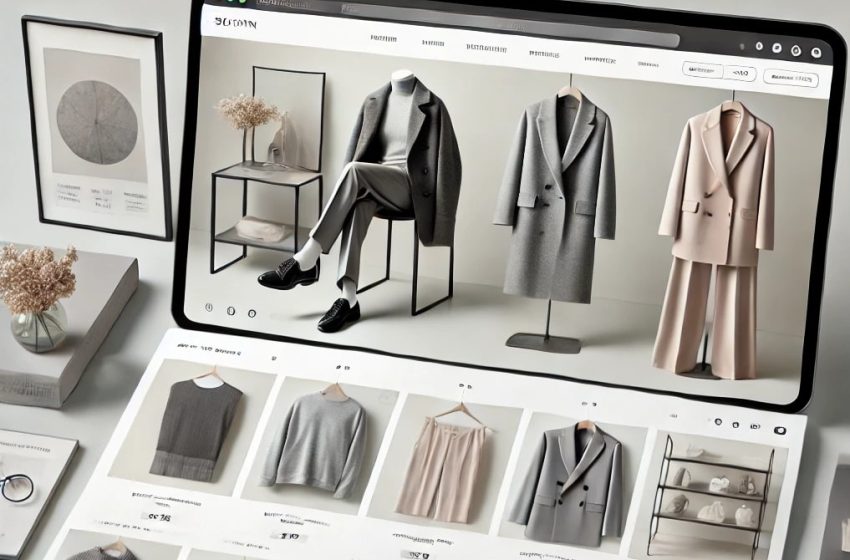 Minimalist fashion e-commerce website interface for London Luxe Apparel
