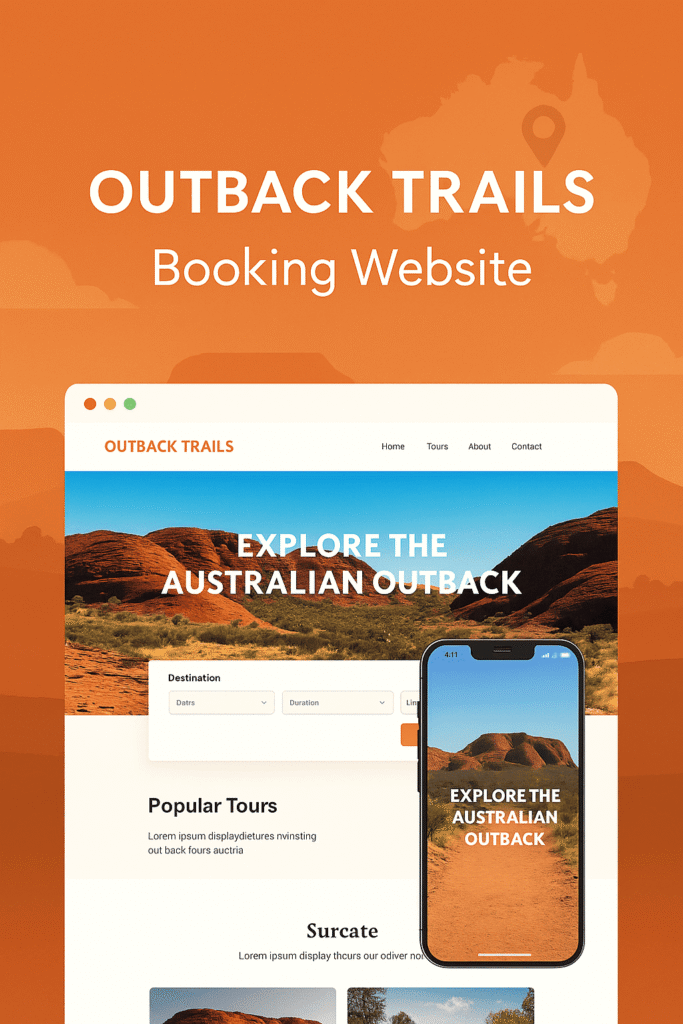 Featured image of Outback Trails adventure travel platform in Australia showcasing scenic tours and booking interface