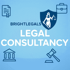 Promotional graphic showcasing BrightLegals CRM and legal consultancy website design by GD Coders