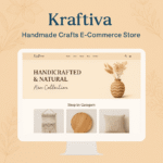 Homepage screenshot of Kraftiva Creations' interior design website built by GD Coders